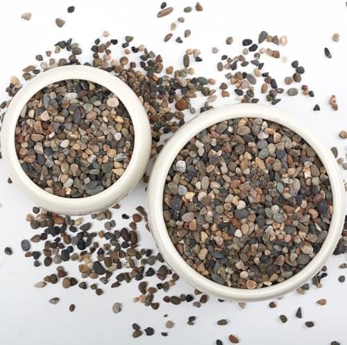 Close up of 1/4 inch natural pebbles for fish tank gravel