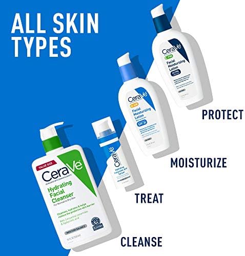 Fragrance-free paraben-free morning face lotion with ceramides for skin barrier support