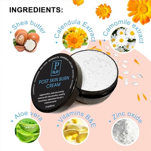 Aloe vera and calendula infused burn repair cream for kitchen and travel use.