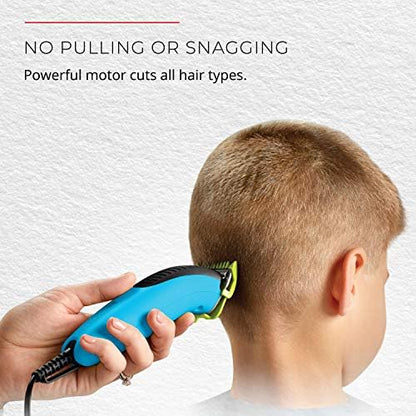 Quiet operation Remington kids trimmer displaying the product accessories and blade guard