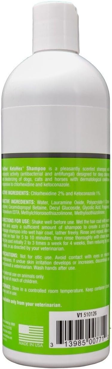 Vet One KetoHex Antiseptic Shampoo front view bottle package pet care