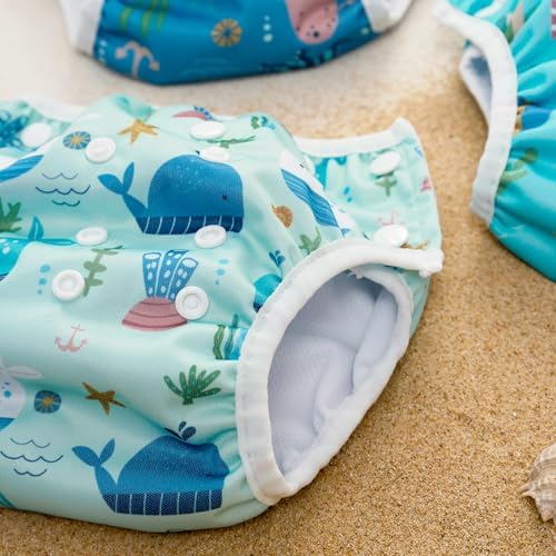 Happy Flute swim diaper showing interior leakproof lining