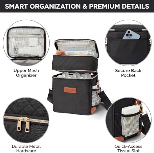 CarryWise baby bottle cooler bag attached to stroller