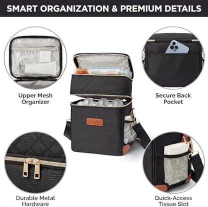 CarryWise baby bottle cooler bag attached to stroller