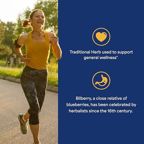 Puritan's Pride Bilberry 1000mg equivalent capsules antioxidant support usage directions
