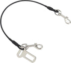 Mogoko Chew Proof Dog Car Seatbelt black tether with dual clips