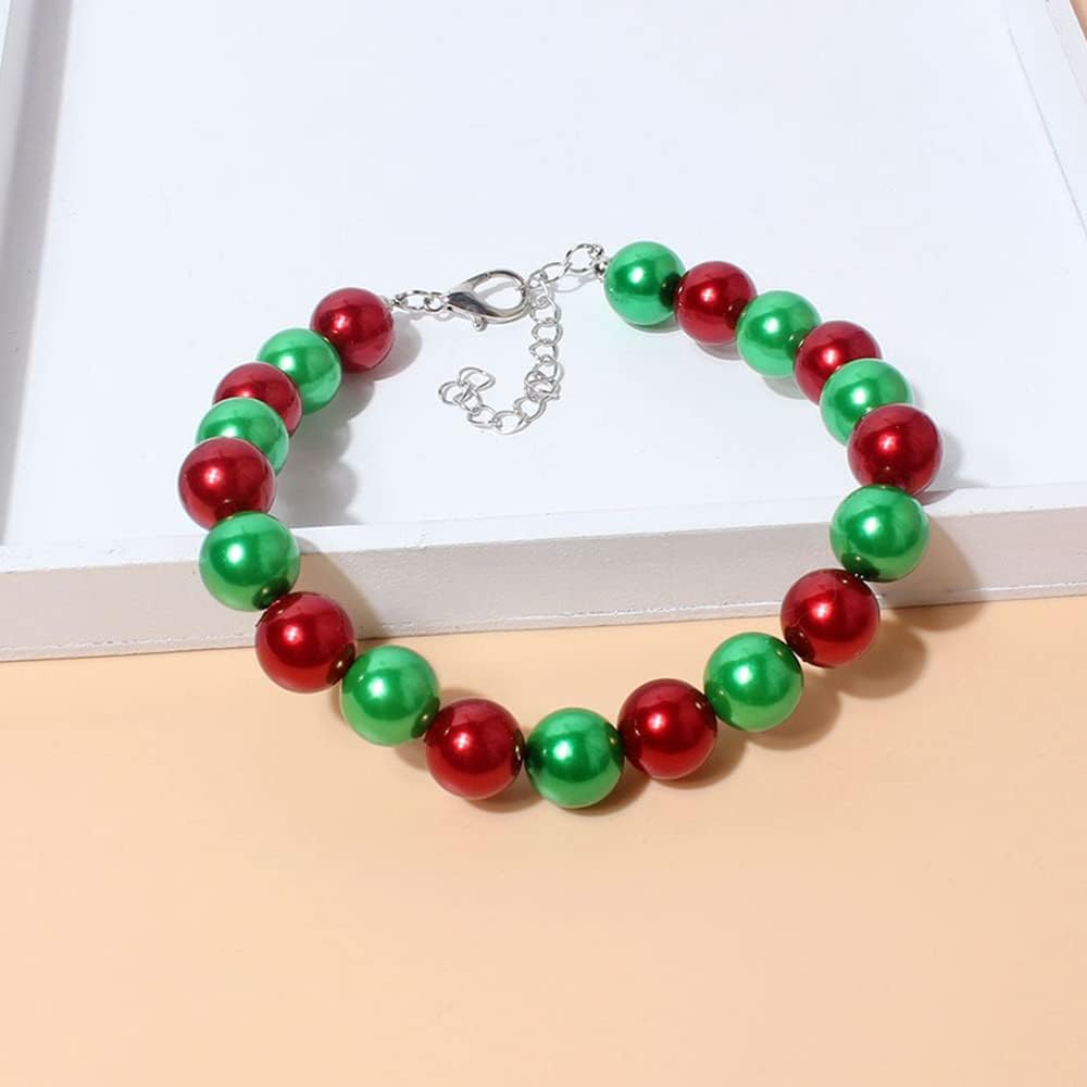 RayMinsino elegant pet holiday necklace laid flat demonstrating the complete length and premium finish.