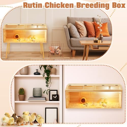 CroBlissful 40 x 16 x 16 in Brooder Kit Box for Chicken Quails Indoor Outdoor with Leg Stand Sliding Door, Bulb Set and Feeder, Baby Chicken Coops for Ducks, Hamsters, Lizards, Mice, Rat - Image 7