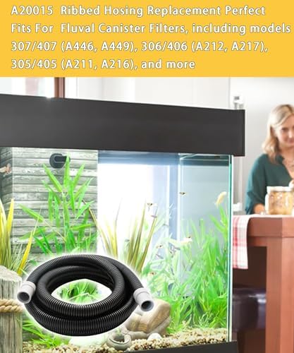 Flexible corrugated canister filter replacement hose close up