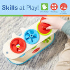 FSC certified wooden spinning toy set for fine motor skill development