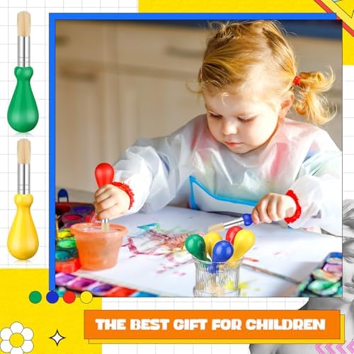 Premium vegan synthetic bristles of a Frienda preschool painting tool showing durable texture