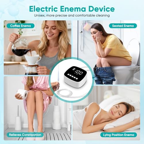 Full kit components including charging cable, tubing, and multiple nozzles for men and women.