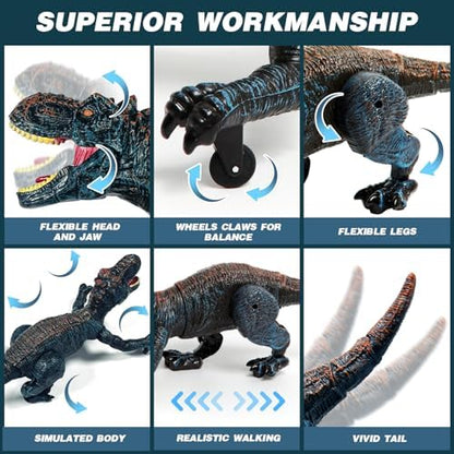 Side profile of Sunrad electronic dinosaur walking toy