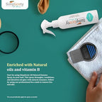 SIMPLICETY hair treatment packaging showing natural ingredients and safety labels.