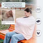 BabbleRoo breastfeeding cover stretched over an infant car seat
