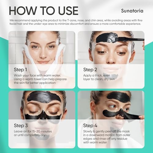 SUNATORIA Black Peel Off Face Mask – Charcoal Peel Off Face Mask for Oily & Combination Skin – Helps Remove Excess Oil & Lift Away Surface Impurities – Refreshing Botanical Formula, 2.04 fl oz - Image 6