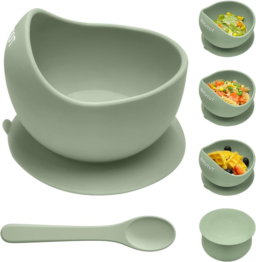 Canpol Babies silicone suction bowl and spoon set front view