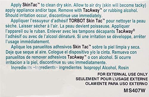 Individually wrapped Skin-Tac tacky skin prep wipes for sensitive skin protection.