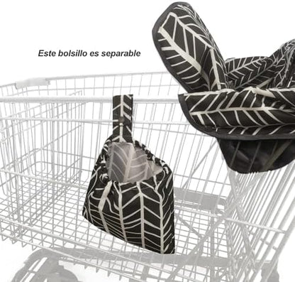 ICOPUCA padded cart cushion being rolled up into its detachable storage bag