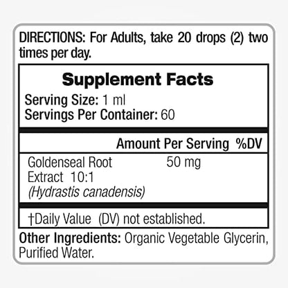 Herbal Island Fito Medics Goldenseal Root extract bottle emphasizing immune support features