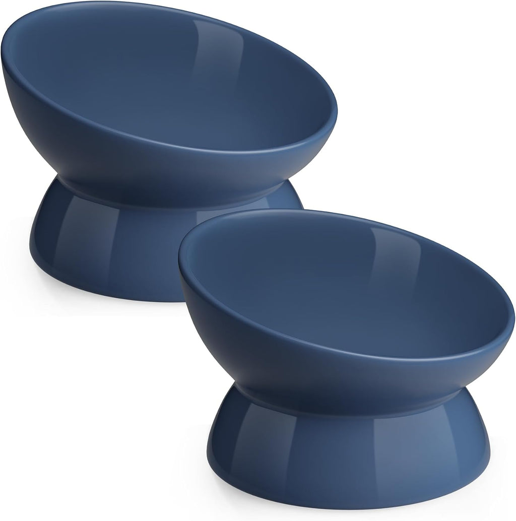 Elevated Cat Food Bowl, 5 Oz Ceramic Raised and Tilted Water Bowl, Anti Vomiting and Protect Pets' Spines Dishes for Small Dog, Fat Faced Cat, Kitten (White, 1 Pack) - Image 11