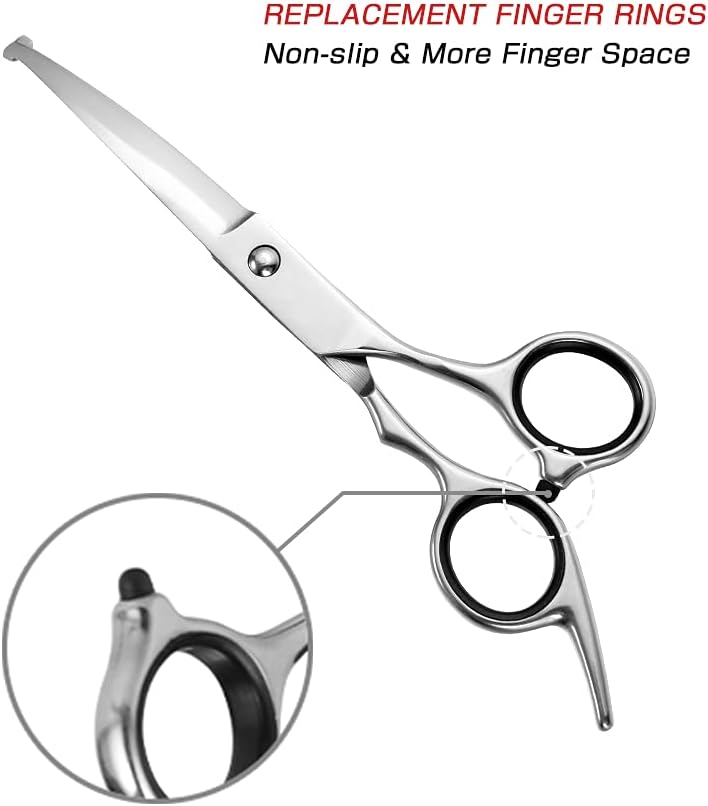 Chi-Buy ergonomic pet grooming scissors showing the comfortable non slip handle.