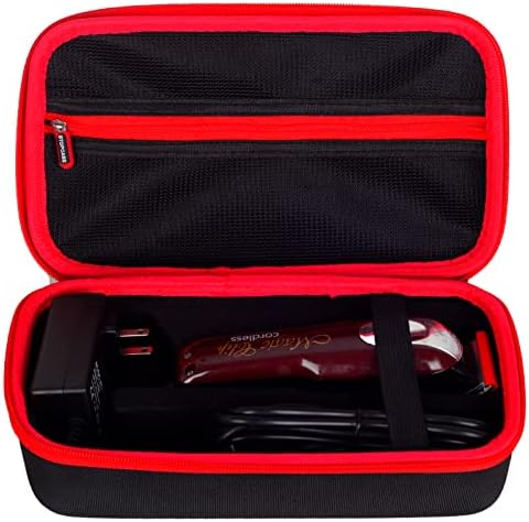 T2BTHRS professional barber clipper case showing the integrated full mesh accessory pocket