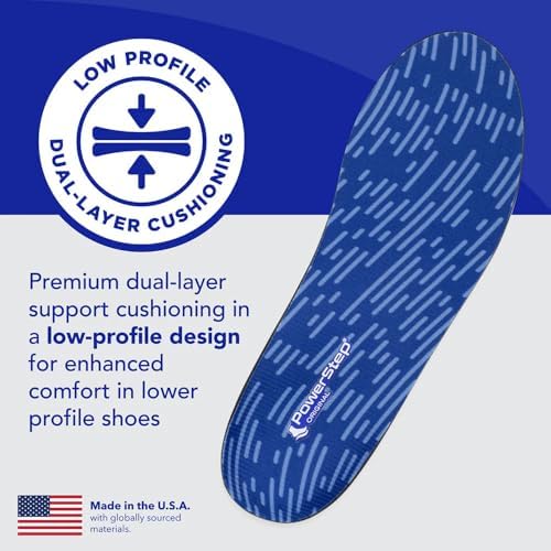 Side profile of PowerStep low profile insoles designed for tight shoes
