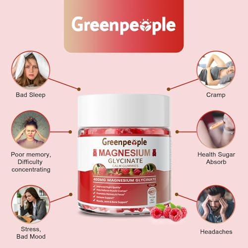 Close up view of chewable raspberry flavored magnesium gummies for muscle relaxation.