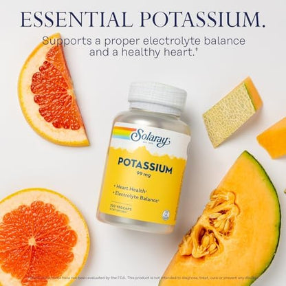 Back of Solaray Potassium bottle showing ingredient information