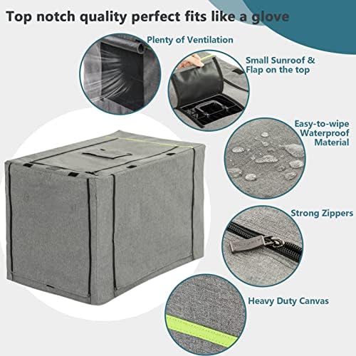 Petsfit dog crate cover featuring top zipper opening for handle access.