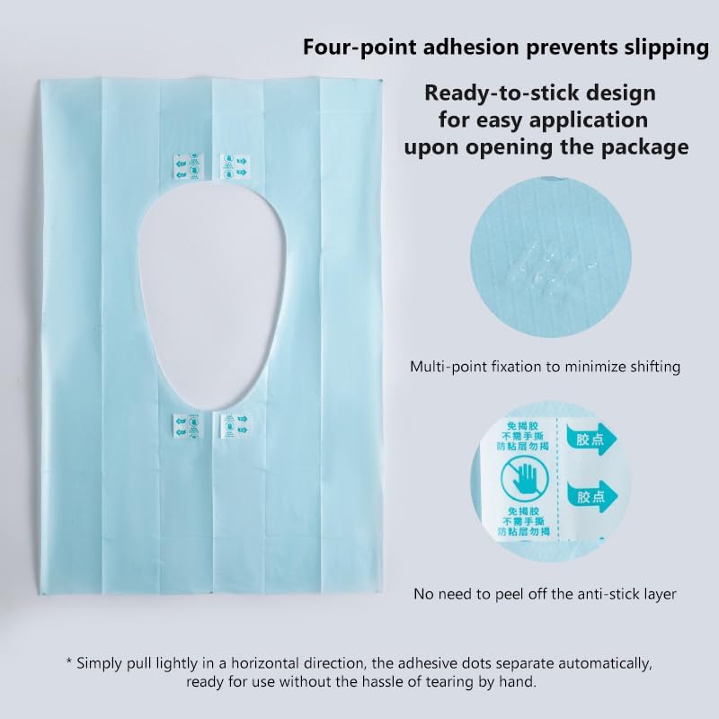 Colorful plastic lined disposable restroom sheets for public toilet safety