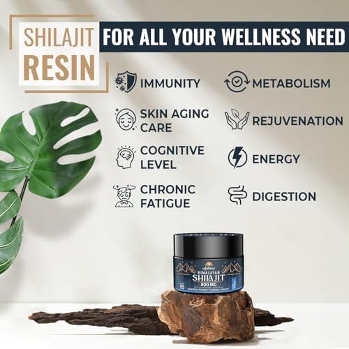 Organic shilajit resin container alongside wooden measuring sticks showing exact serving texture.