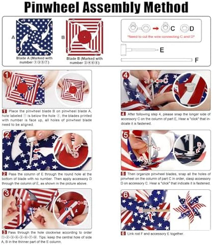 Kids playing with Fourth of July patriotic pinwheel decorations