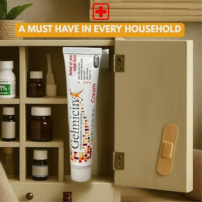 Gelmicin skin allergy and eczema relief topical cream outer carton