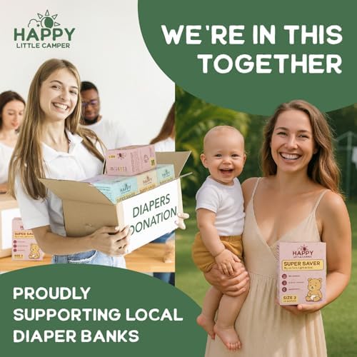 Happy Little Camper diapers showing waistband flexibility