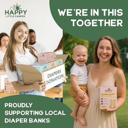 Happy Little Camper diapers showing waistband flexibility