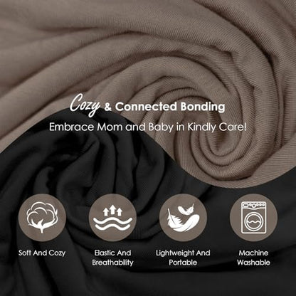 Side angle of the Shiaon lightweight baby wearing wrap highlighting the padded shoulder strap for comfort.
