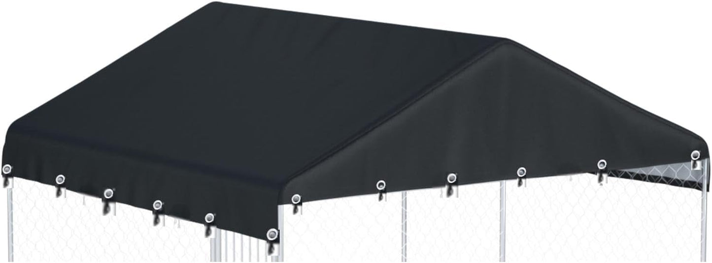 Ddeman outdoor dog kennel cover front view heavy duty pet canopy roof