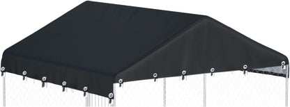 Ddeman outdoor dog kennel cover front view heavy duty pet canopy roof