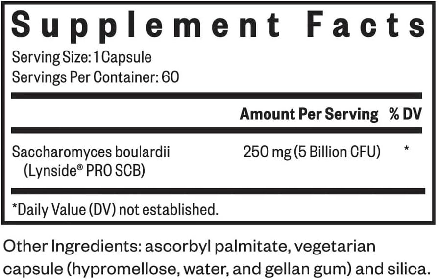 Shelf stable Saccharomyces boulardii capsules for travel digestive support.
