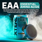 Xtend Eaa container with blended fitness drink in shaker