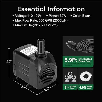 Growneer hydroponic system submersible pump with the detachable motor shell opened for cleaning.