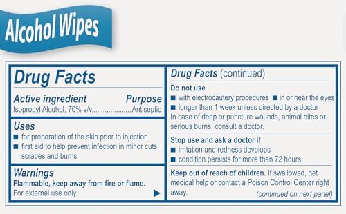 Medi-First 2-ply non-woven alcohol swabs for medical use