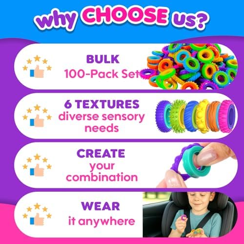 Variety of colors and textures in KLT fidget bulk pack