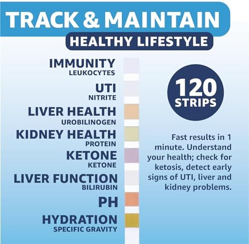 Urinalysis reagent strip held against the Vaunn results comparison guide.