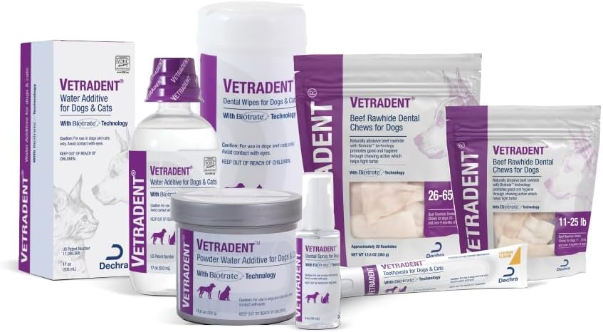 Textured Vetradent dental wipe being pulled from the dispenser cap for pet dental hygiene.