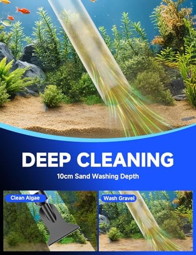 Close up of high pressure suction head for aquarium gravel