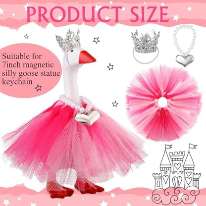 Pink tutu dress and rhinestone tiara for 7 inch desk goose