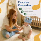 Adjustable strap mechanism on Nibelloo baby safety helmet